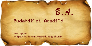 Budaházi Acsád névjegykártya